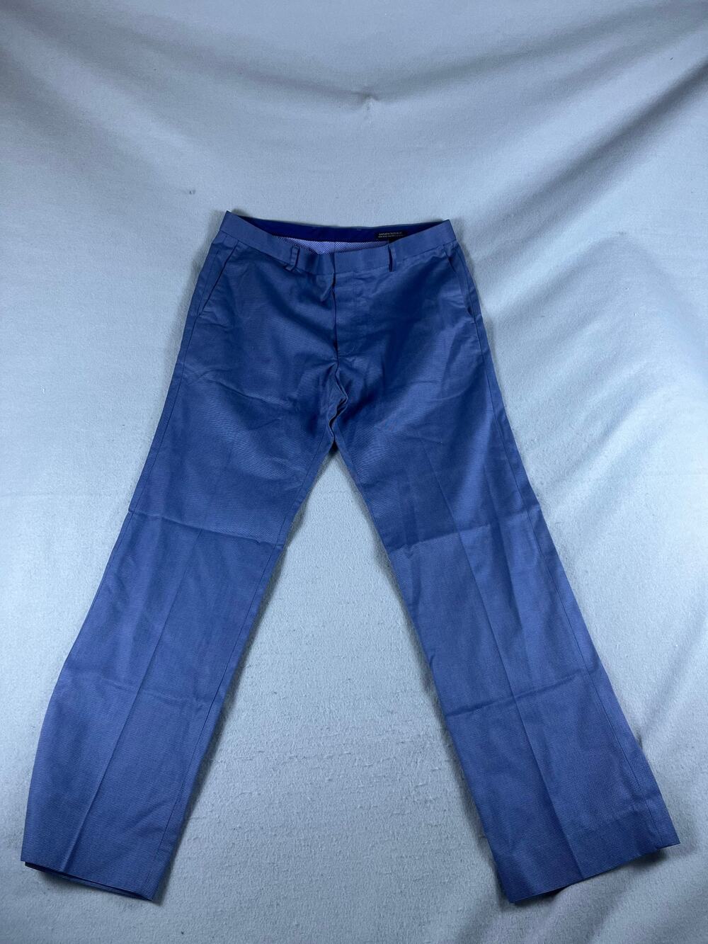 Banana Republic Pants Men 34x32 Blue Non-Iron Tailored Slim Fit Chino Work Dress